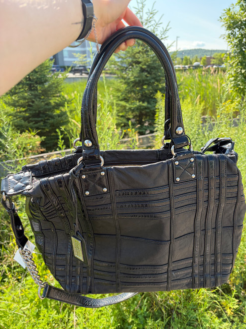 Vist Large View of Product Image Which is Used Badgley Mischka Xlarge Leather Handbag