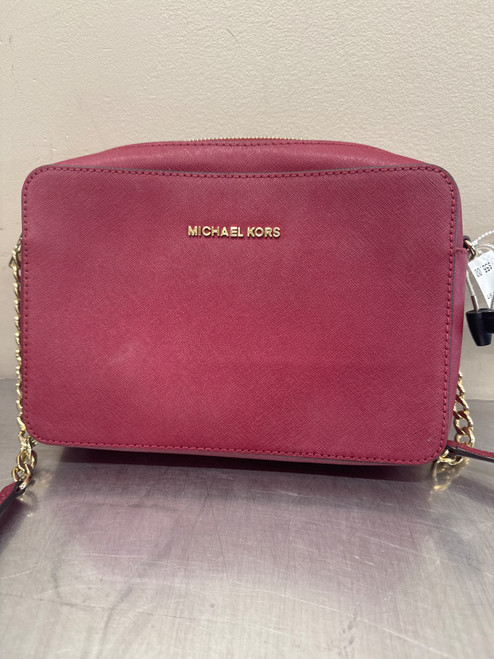 Vist Large View of Product Image Which is Used Burgundy Michael Michael Kors Large Handbag