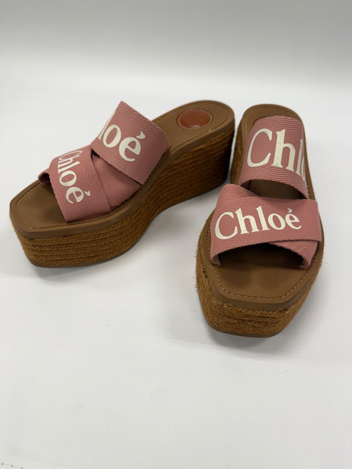 Vist Large View of Product Image Which is Used Chloe Wedge Sandals 10.5