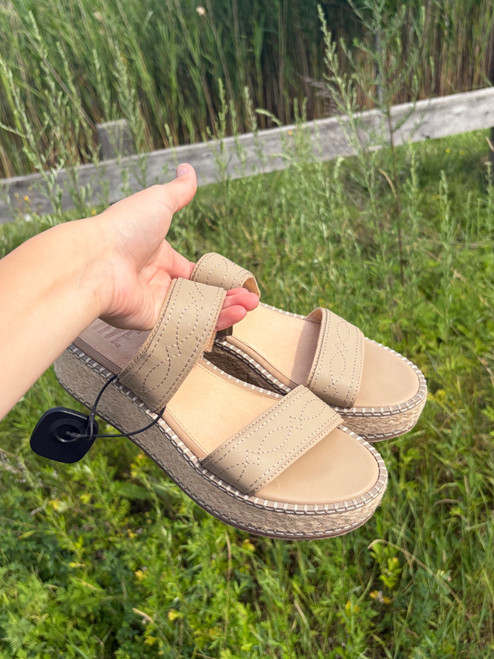 Vist Large View of Product Image Which is Used Frye Wedge Sandals 8.5