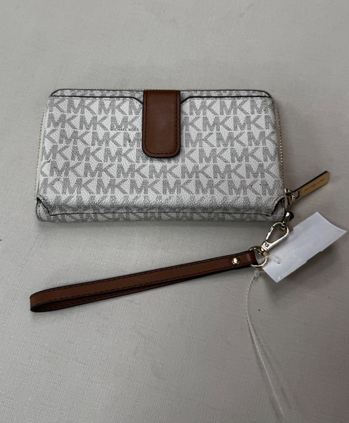 Vist Large View of Product Image Which is Used Michael Michael Kors Leather Wristlet