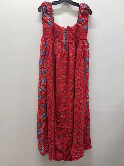 Vist Large View of Product Image Which is Used In Loom Red Blue Floral Long Dress B M-8/10