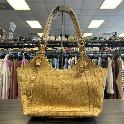 Vist Large View of Product Image Which is AS IS Used Brahmin Large Leather Handbag
