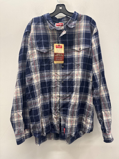 Vist Large View of Product Image Which is Used NWT Wrangler Plaid Mens Long Sleeve Top 2X/18-18.5