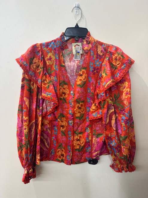 Vist Large View of Product Image Which is Used Farm Rio Long Sleeve Top S-4/6