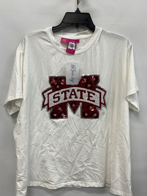 Vist Large View of Product Image Which is Queen of Sparkle Used Unbranded Short Sleeve Top XL-16