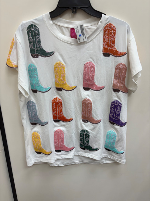 Vist Large View of Product Image Which is Used Queen of Sparkles Short Sleeve Top S-4/6
