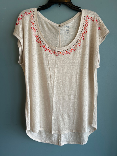 Vist Large View of Product Image Which is Used Loft Short Sleeve linen Top XL-16