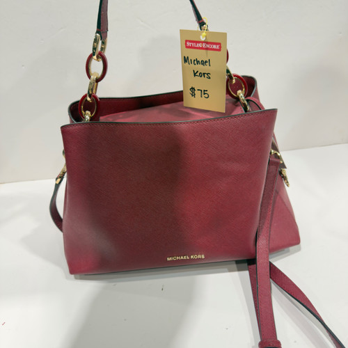 Vist Large View of Product Image Which is Used Michael Michael Kors Large Leather Handbag