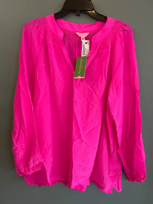 Vist Large View of Product Image Which is Used Lilly Pulitzer Long Sleeve silk Top L-12/14