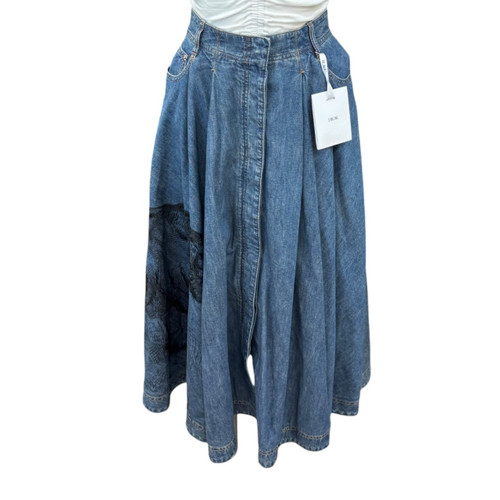 Vist Large View of Product Image Which is Used Christian Dior Tiger Graphic Pleated Jupe Denim Long Skirt Size 10