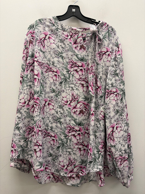 Vist Large View of Product Image Which is Used Pink Floral Plus Torrid Long Sleeve Top 3X-22