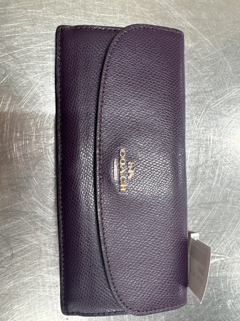 Vist Large View of Product Image Which is Used Purple Coach Leather Wallet