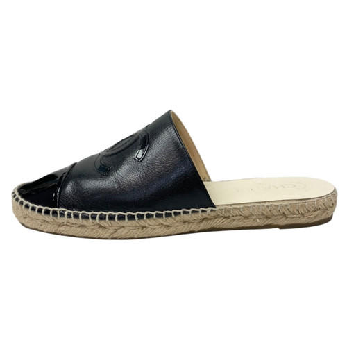 Vist Large View of Product Image Which is Used Chanel Espadrille Mule Black Size 41