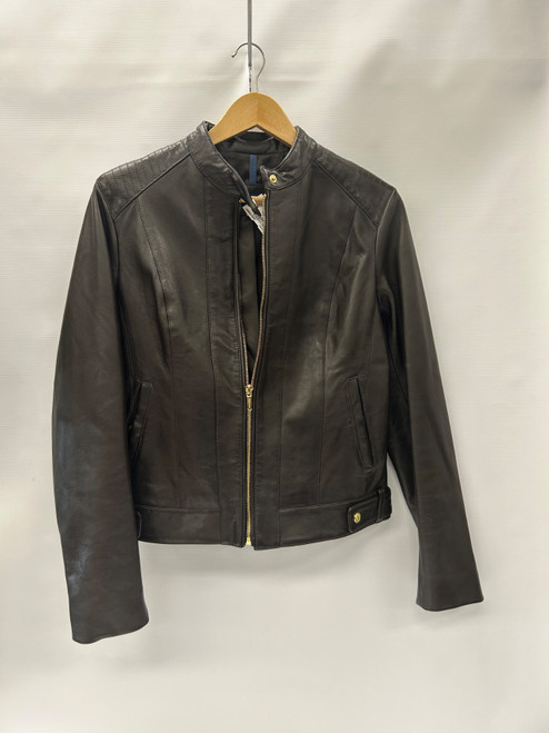 Vist Large View of Product Image Which is Used Cole Haan Leather Jacket S-4/6
