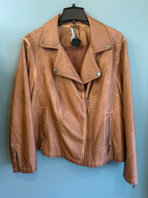 Vist Large View of Product Image Which is Used Max Studio Leather Jacket 1X-18