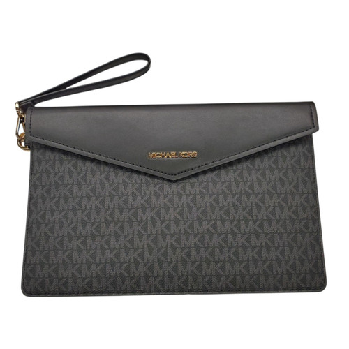 Vist Large View of Product Image Which is Used Michael Michael Kors Leather Wristlet