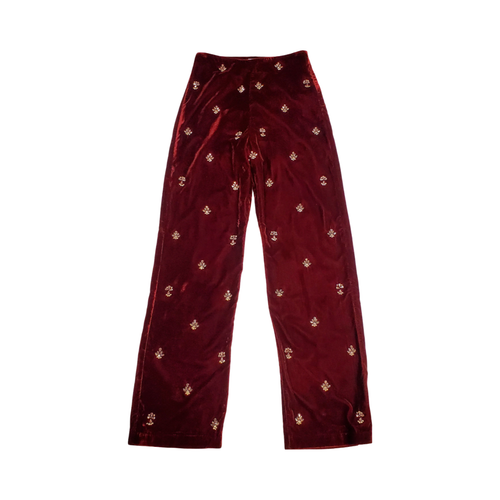 Vist Large View of Product Image Which is Used Misa Velvet Jewel Embellished Casual Pant 4-27