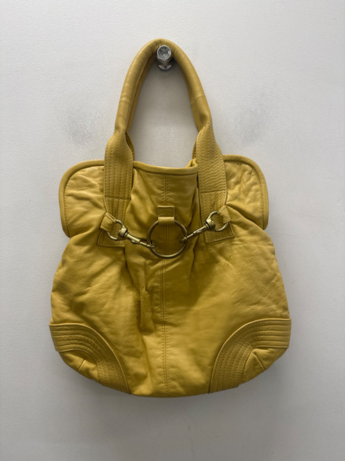 Vist Large View of Product Image Which is Used Yellow Morgan Oakley Large Leather Handbag