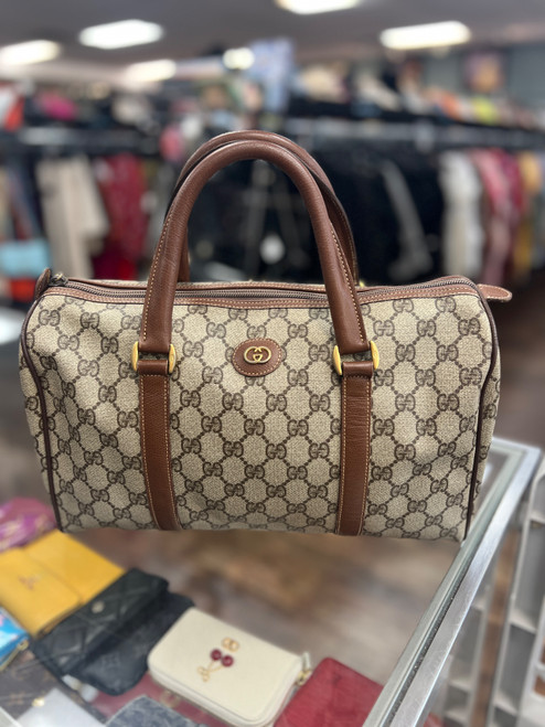 Vist Large View of Product Image Which is Used Gucci vintage Boston Handbag