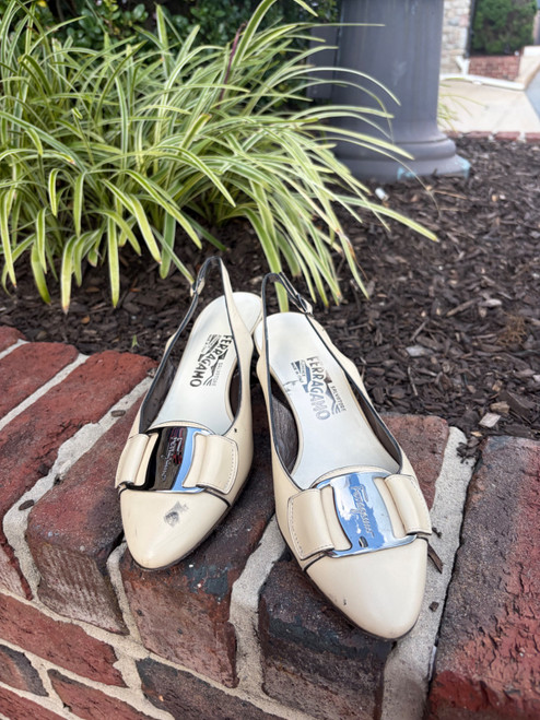 Vist Large View of Product Image Which is Used Salvatore Ferragamo low kitten heels 8