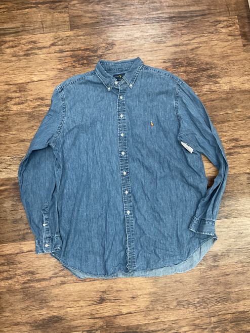 Vist Large View of Product Image Which is Used Ralph Lauren Blue Label Mens Long Sleeve Top 2X/18-18.5