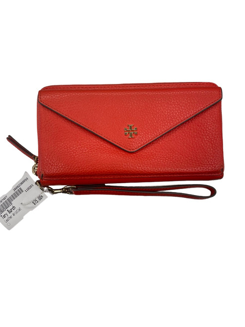 Vist Large View of Product Image Which is Used Tory Burch Leather Wristlet