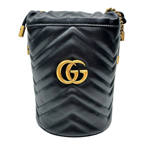 Vist Large View of Product Image Which is Used Gucci GG Marmont Mini Bucket bag 