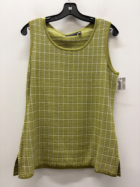Vist Large View of Product Image Which is Used Green Plaid Nina Leonard  Sleeveless Top M-8/10