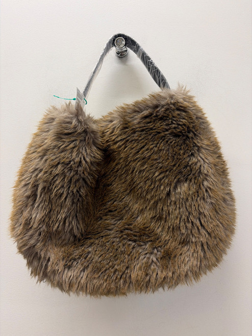 Vist Large View of Product Image Which is Used NWT Anthropologie Faux Fur Slouchy Handbag