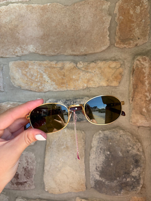 Vist Large View of Product Image Which is Used Prada gold sunglasses