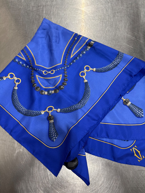 Vist Large View of Product Image Which is Used Cartier Blue Lightweight Scarf