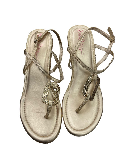 Vist Large View of Product Image Which is Used Lilly Pulitzer Wedge Sandals 7