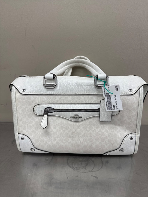 Vist Large View of Product Image Which is Used Coach White Millie Satchel Large Leather Handbag