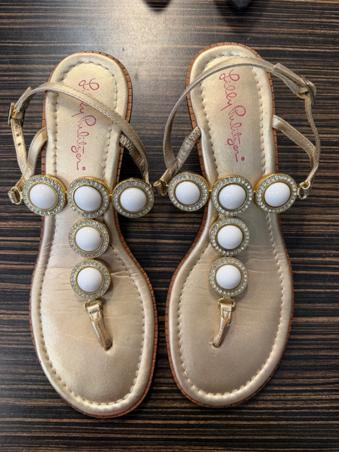 Vist Large View of Product Image Which is Used Lilly Pulitzer Wedge Sandals 7.5