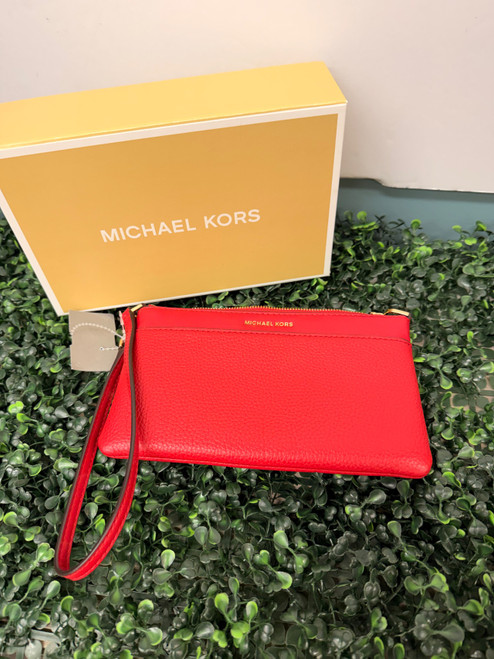 Vist Large View of Product Image Which is Used Michael Kors Leather Wristlet
