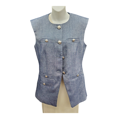 Vist Large View of Product Image Which is Used Veronica Beard Linen Vest S-4/6