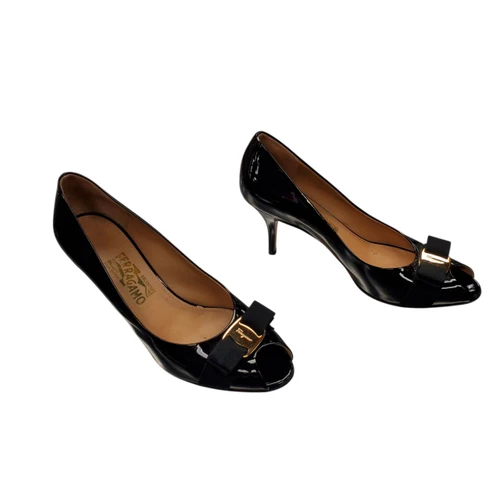 Vist Large View of Product Image Which is Used Salvatore Ferragamo patent leather Low Heels 10
