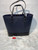 Cole Haan Navy Blue and Black Leather Tote. View 2
