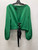Used Green Anthropologie Maeve Ponte Criss Cross Sweater M-8/10 60137-S000057482 View 3