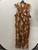 Used Tan / White Addition Elle Satin Sleeveless Ruffle Maxi Wrap Dress B 4X-24 60137-S000064775 View 2