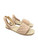 L'Agence quilted suede espadrille sandals with jute sole, side view View 2