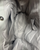Inside view of gently used grey Guess tote bag. Suede like material.  View 3