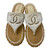 Used Chanel Terry cloth raffia Flip Flops 9.5 60099-S000373610 View 2