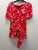 Used Red Floral BYS Anthropologie Maeve Short Sleeve Top L-12/14 60137-S000125993 View 3