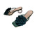 Used Green Flower Low Heels 8 60098-S000132961 View 3