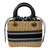 Used Christian Dior Medium Lady Dior Bag in Natural Rattan & Blue Dior Oblique 60099-S000384126 View 7