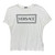 Used Versace White Checkered Logo-Print Cotton T-Shirt Large 60099-S000384127 View 1