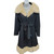 Used Vintage Wool Mink trim Long Heavy Coat S-4/6 60098-S000133598 View 1
