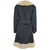 Used Vintage Wool Mink trim Long Heavy Coat S-4/6 60098-S000133598 View 3